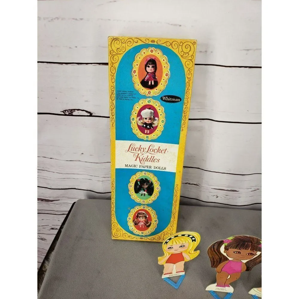 Vintage 60s Lucky Locket Kiddles Magic Paper Dolls Set Of‎ 4